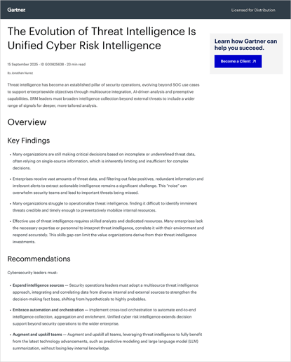 The Evolution of Threat Intelligence is Unified Cyber Risk Intelligence The Evolution of Threat Intelligence is Unified Cyber Risk Intelligence