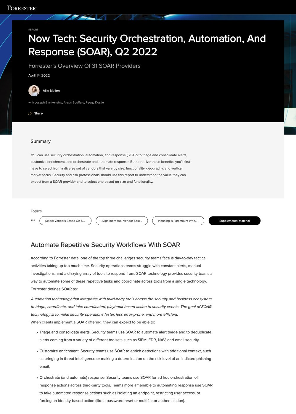 forrester-2022-nowtech-SOAR forrester-2022-nowtech-SOAR